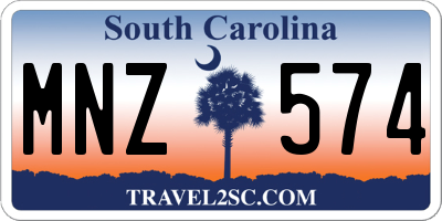 SC license plate MNZ574