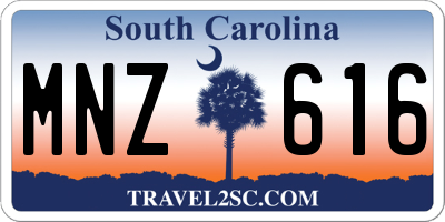 SC license plate MNZ616