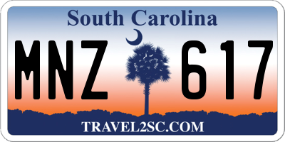 SC license plate MNZ617