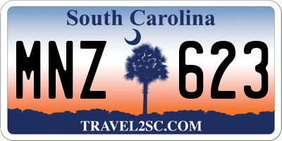 SC license plate MNZ623
