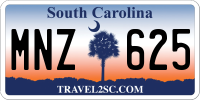 SC license plate MNZ625
