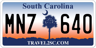 SC license plate MNZ640