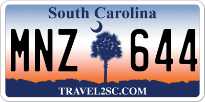 SC license plate MNZ644