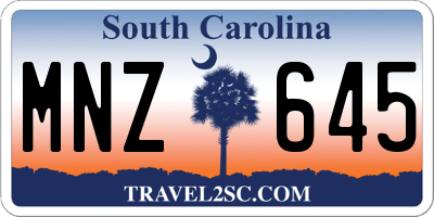 SC license plate MNZ645
