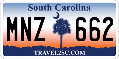 SC license plate MNZ662