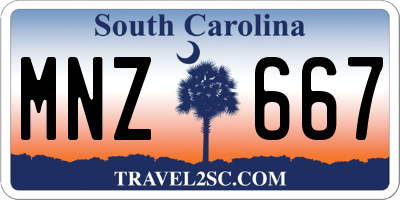 SC license plate MNZ667