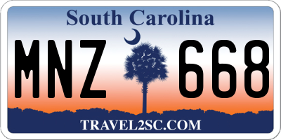 SC license plate MNZ668