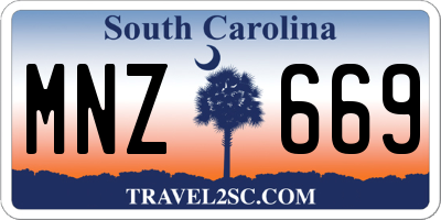SC license plate MNZ669