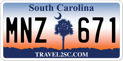 SC license plate MNZ671