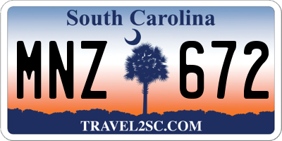 SC license plate MNZ672