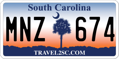 SC license plate MNZ674