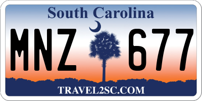SC license plate MNZ677