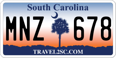 SC license plate MNZ678