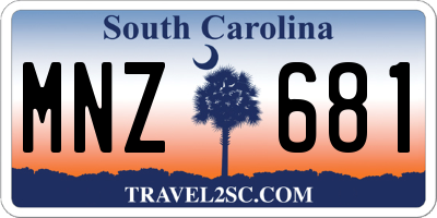 SC license plate MNZ681