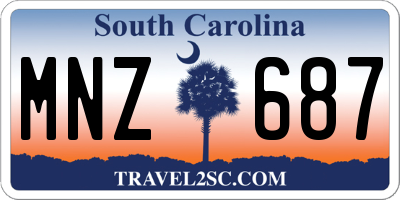 SC license plate MNZ687