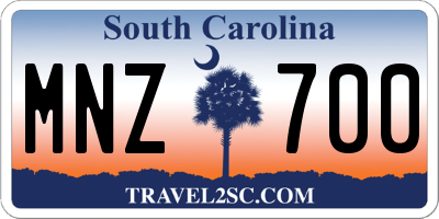 SC license plate MNZ700