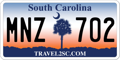 SC license plate MNZ702