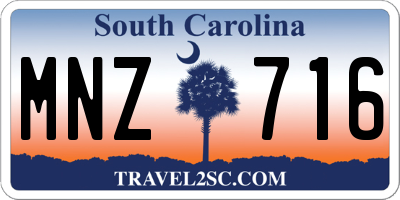 SC license plate MNZ716