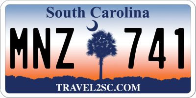 SC license plate MNZ741