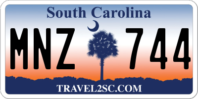SC license plate MNZ744