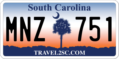 SC license plate MNZ751