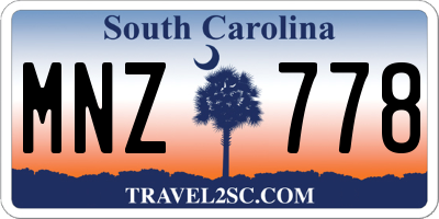 SC license plate MNZ778