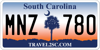 SC license plate MNZ780
