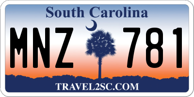 SC license plate MNZ781