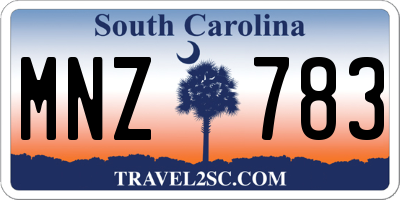 SC license plate MNZ783