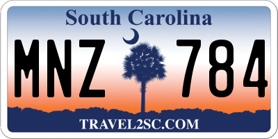 SC license plate MNZ784