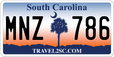 SC license plate MNZ786