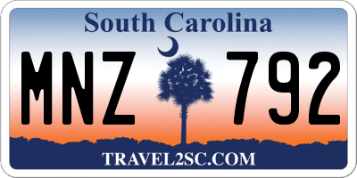 SC license plate MNZ792