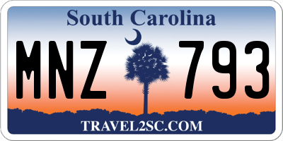 SC license plate MNZ793