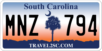 SC license plate MNZ794