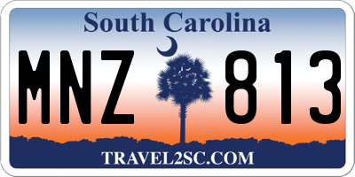 SC license plate MNZ813