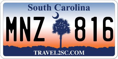SC license plate MNZ816