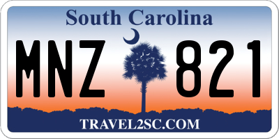 SC license plate MNZ821