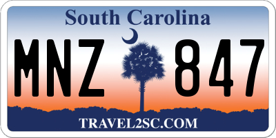 SC license plate MNZ847