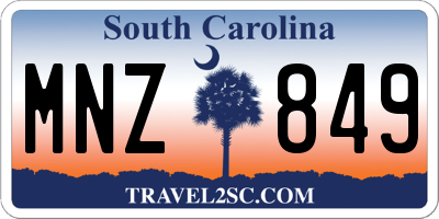 SC license plate MNZ849