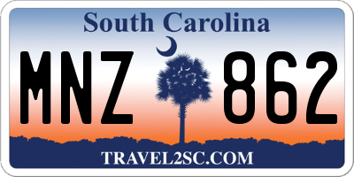 SC license plate MNZ862