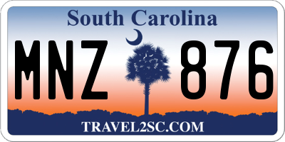 SC license plate MNZ876