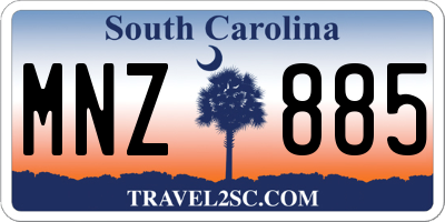 SC license plate MNZ885