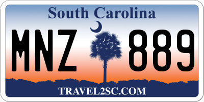 SC license plate MNZ889