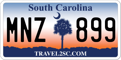 SC license plate MNZ899