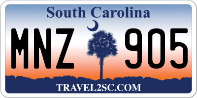 SC license plate MNZ905