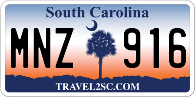 SC license plate MNZ916