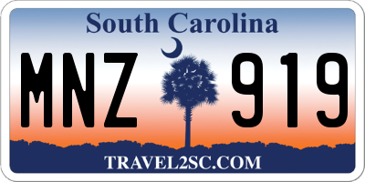 SC license plate MNZ919