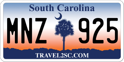 SC license plate MNZ925
