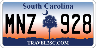 SC license plate MNZ928