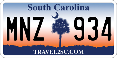 SC license plate MNZ934